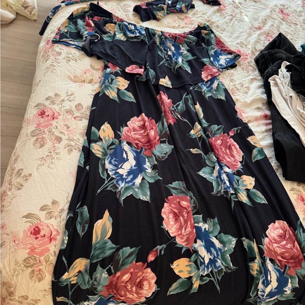 Floral Off-Shoulder Maxi Dress